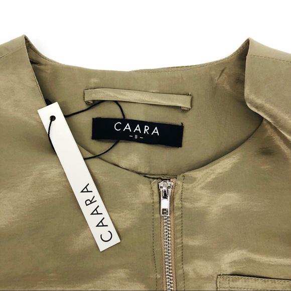 NWT Olive Gold Satin Crop Jumpsuit XSmall/Small - Picture 8 of 8